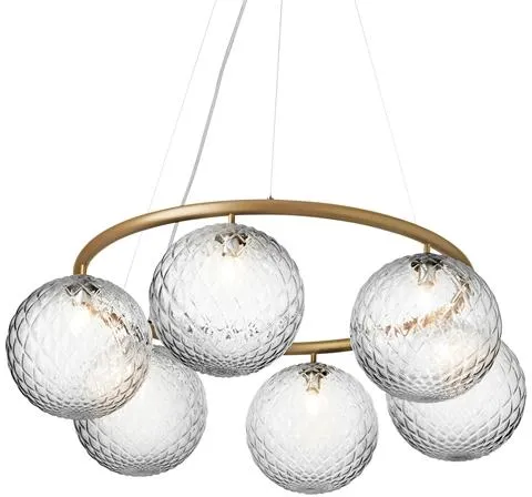 Nuura Miira 6 Circular Ljuskrona Mässing/Optic Klar