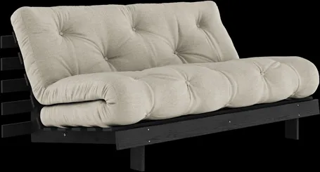 Karup Design Roots Bäddsoffa med Madrass Roots 160x200 Lin/Svart Lackad