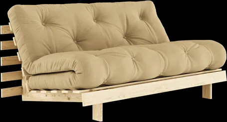 Karup Design Roots Bäddsoffa med Madrass 160x200 758 Grain Beige/Furu