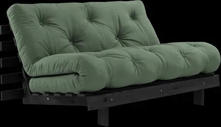 Karup Design Roots Bäddsoffa med Madrass Roots 140x200 Olivgrön/Svart Lackad