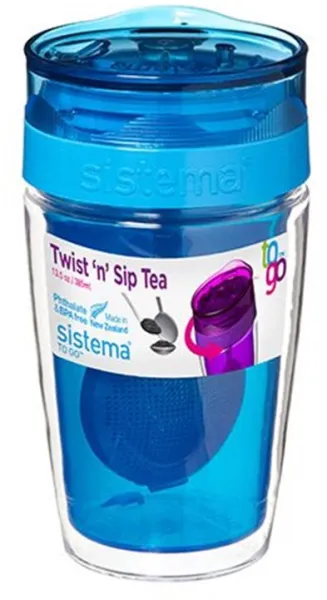 Termosmugg för te 370 ml rosa, blå, lime, melon, lila Sistema